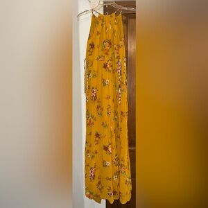 Free People Boho Floral Jumpsuit Romper - Large , Yellow & White Wide Leg Summer